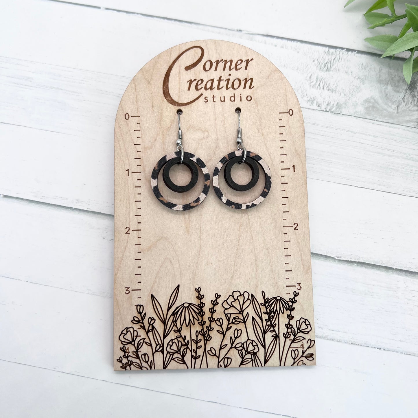 Black Leopard Nesting Hoop Earring