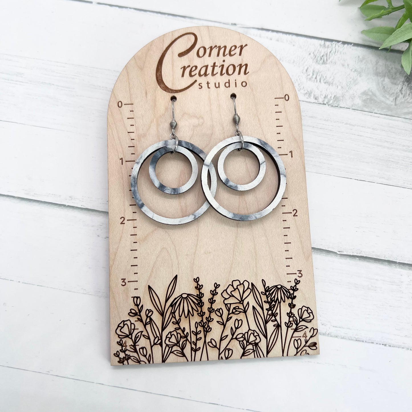 Marble Nesting Hoop Earring