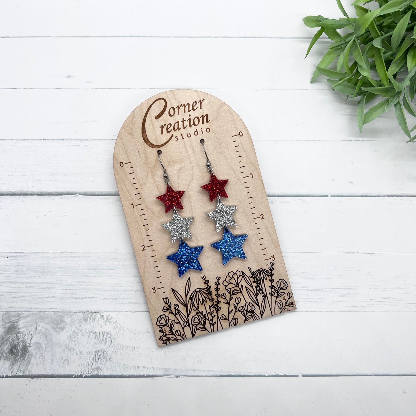 Red, White & Blue Star Earrings