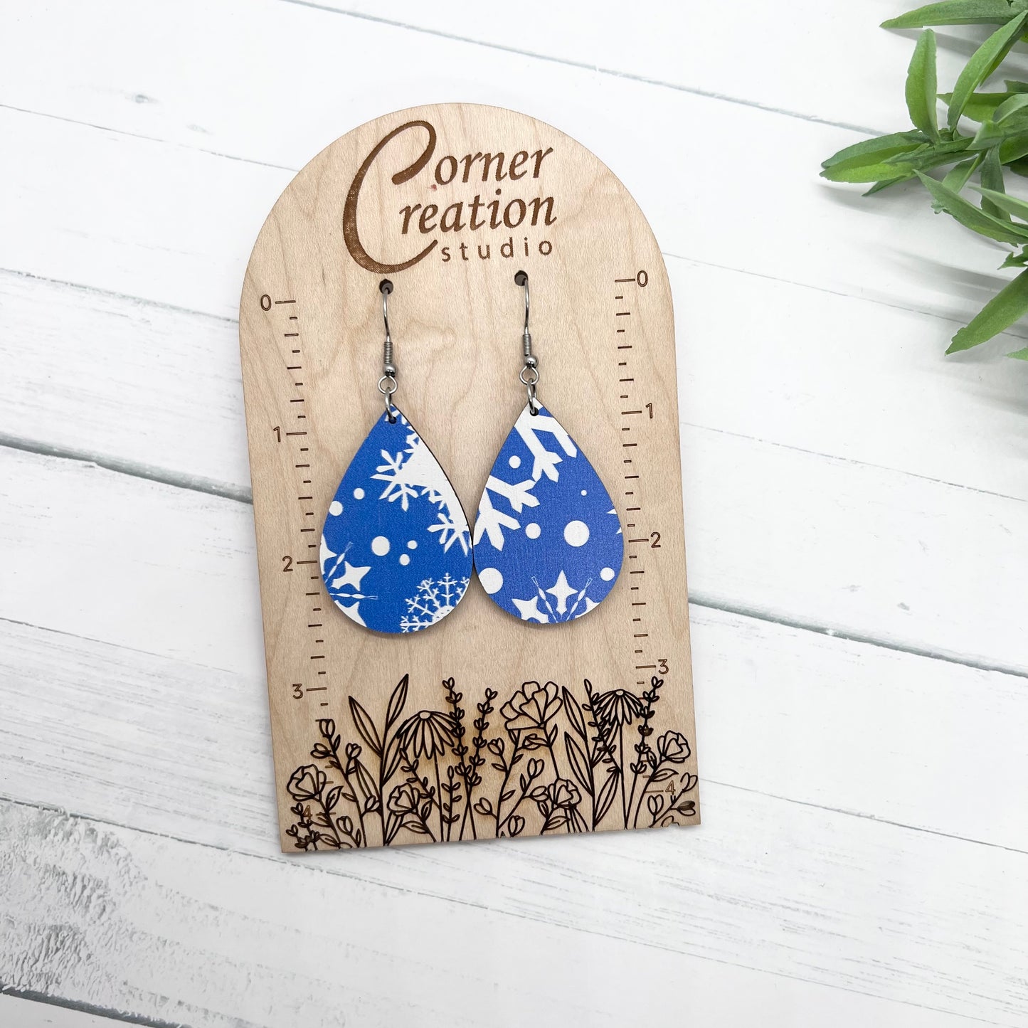 Teardrop Snowflakes Earrings