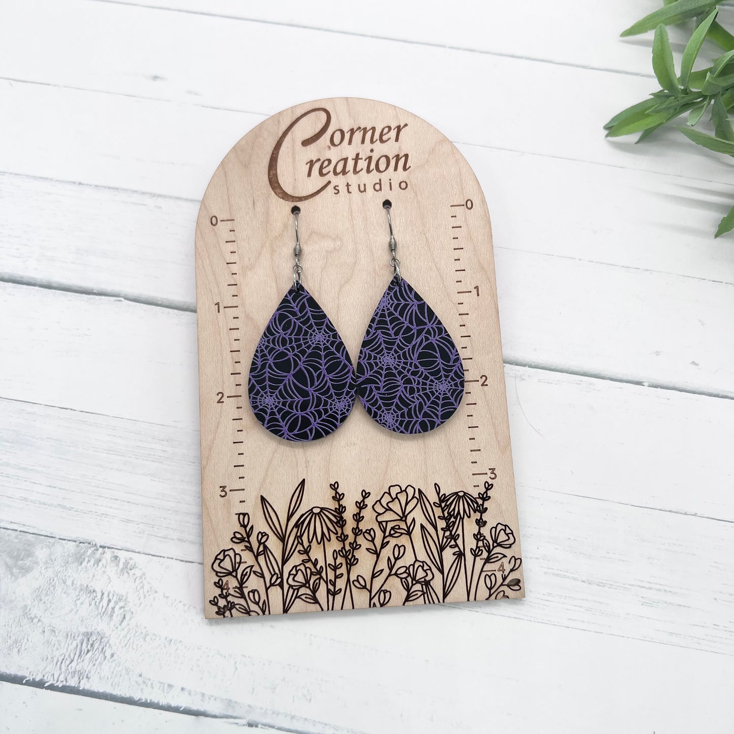 Spider Web Teardrop Earrings