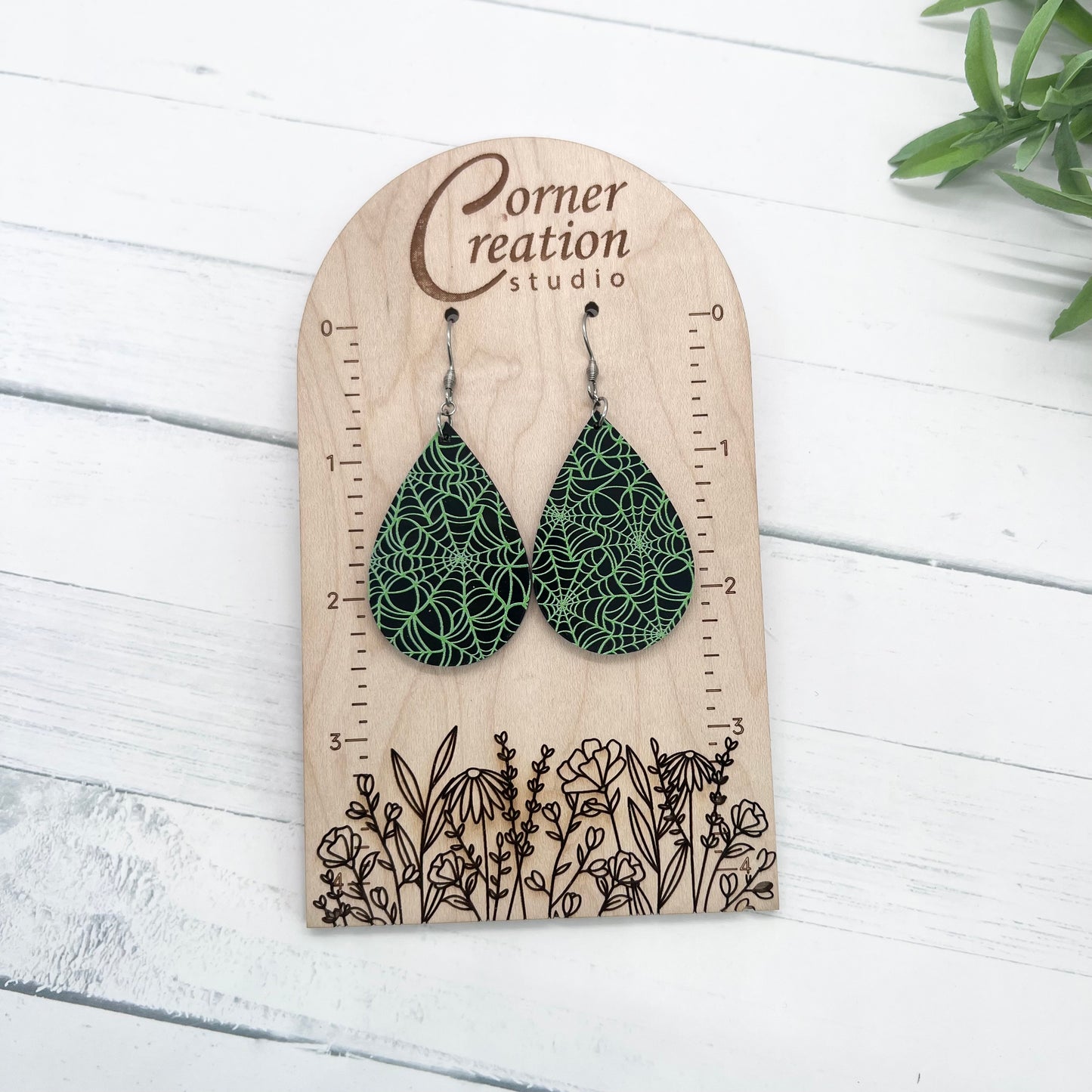 Spider Web Teardrop Earrings