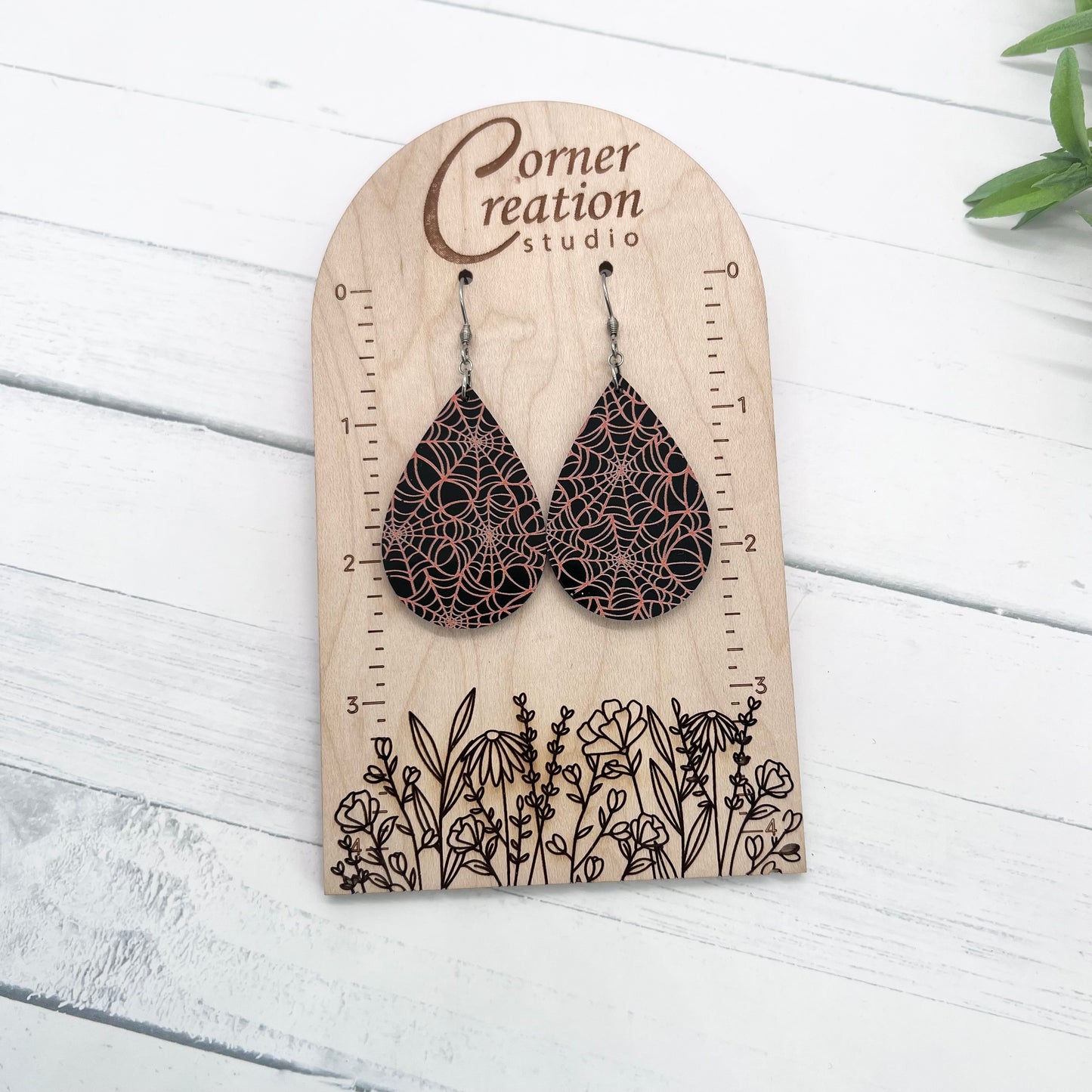 Spider Web Teardrop Earrings