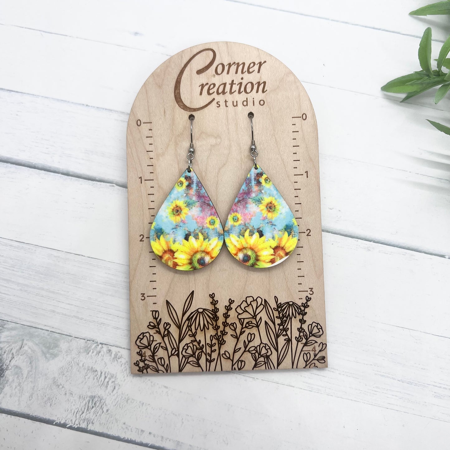 Blue Sunflowers Earring