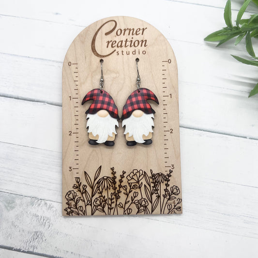 Buffalo Plaid Gnome Butt Earring