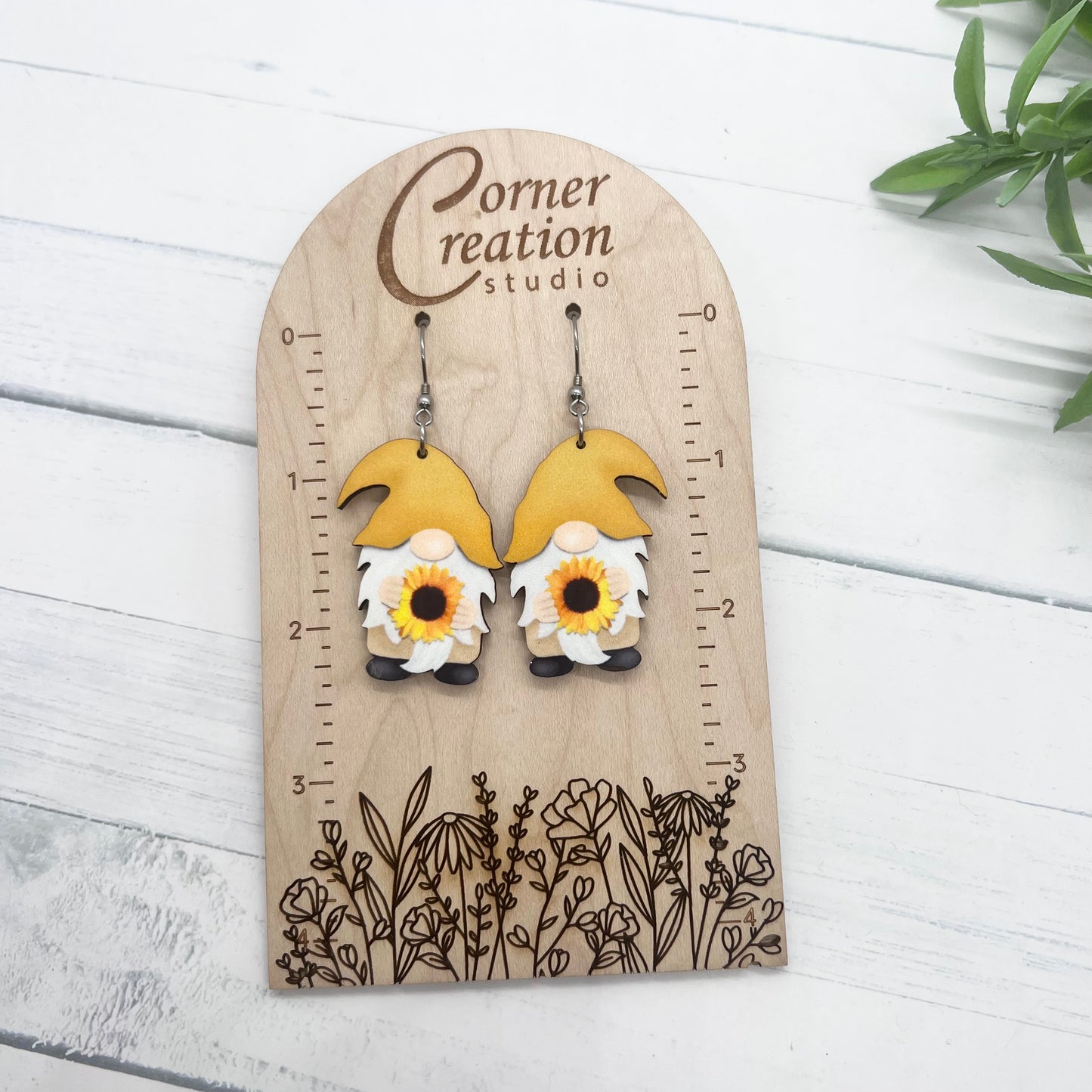 Sunflower Gnome Butt Earring