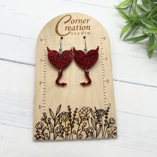 Devil Heart Earrings