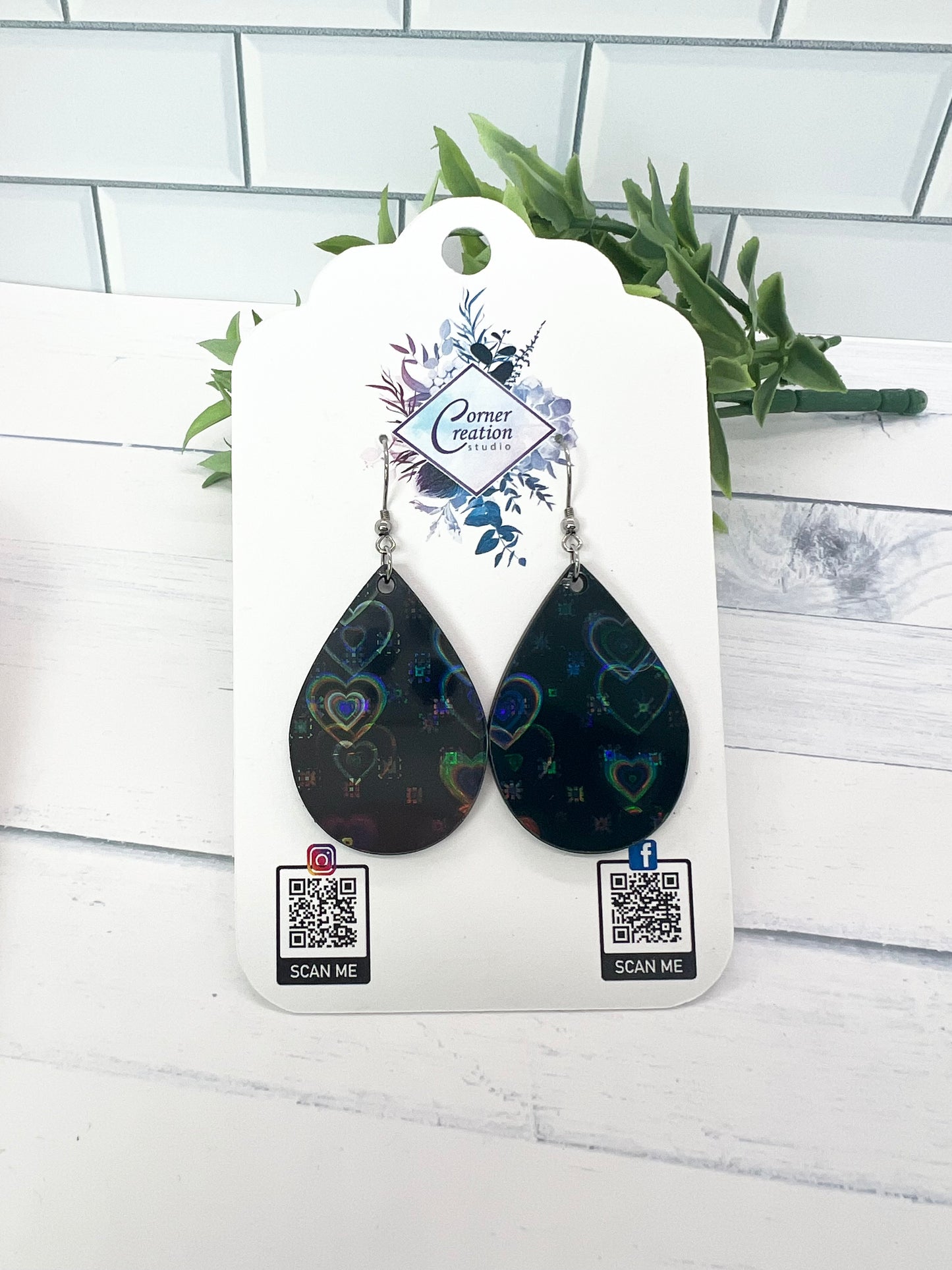 Heart Iridescent Earrings