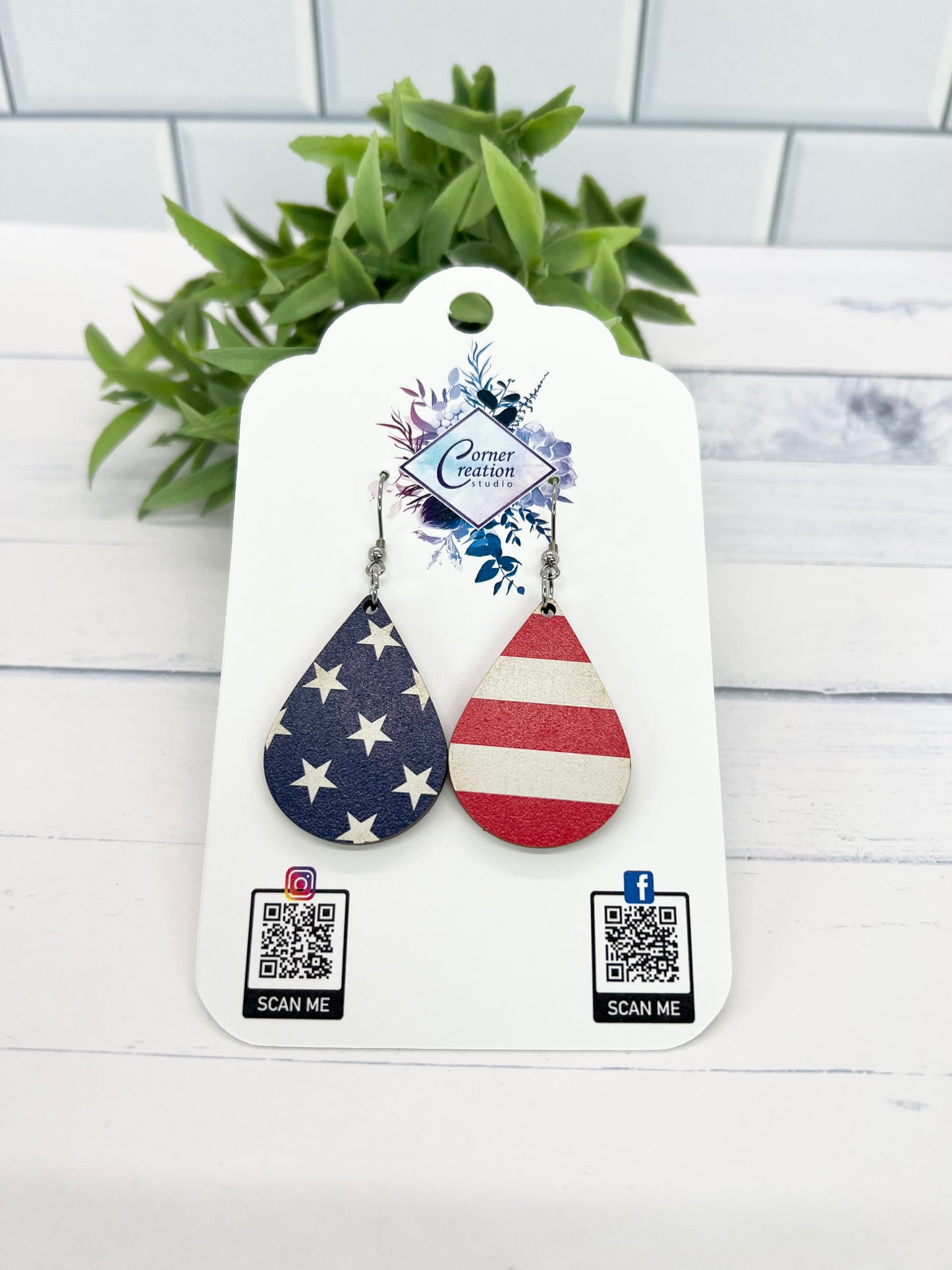 Patriotic Teardrop Earring