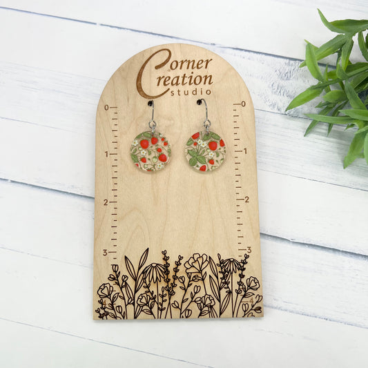 Strawberry Small Circle Earrings