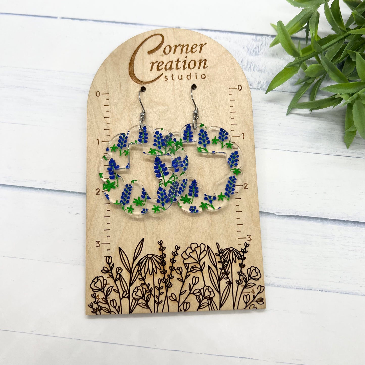 Bluebonnet Scallop Earrings